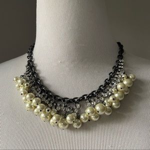 J. Crew Crystal Pearl Cluster Necklace